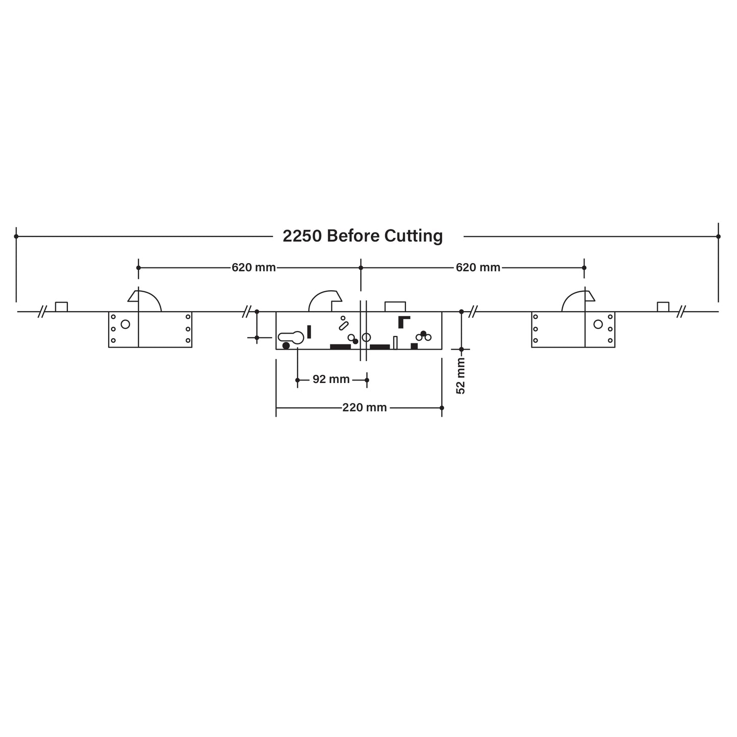 ERA Saracen 2 Hook 2 Roller (Latch & Hook) 35x92 Multipoint Lock