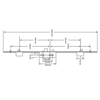 Avocet 2 Hook 2 Roller 35x92 Multipoint Door Lock