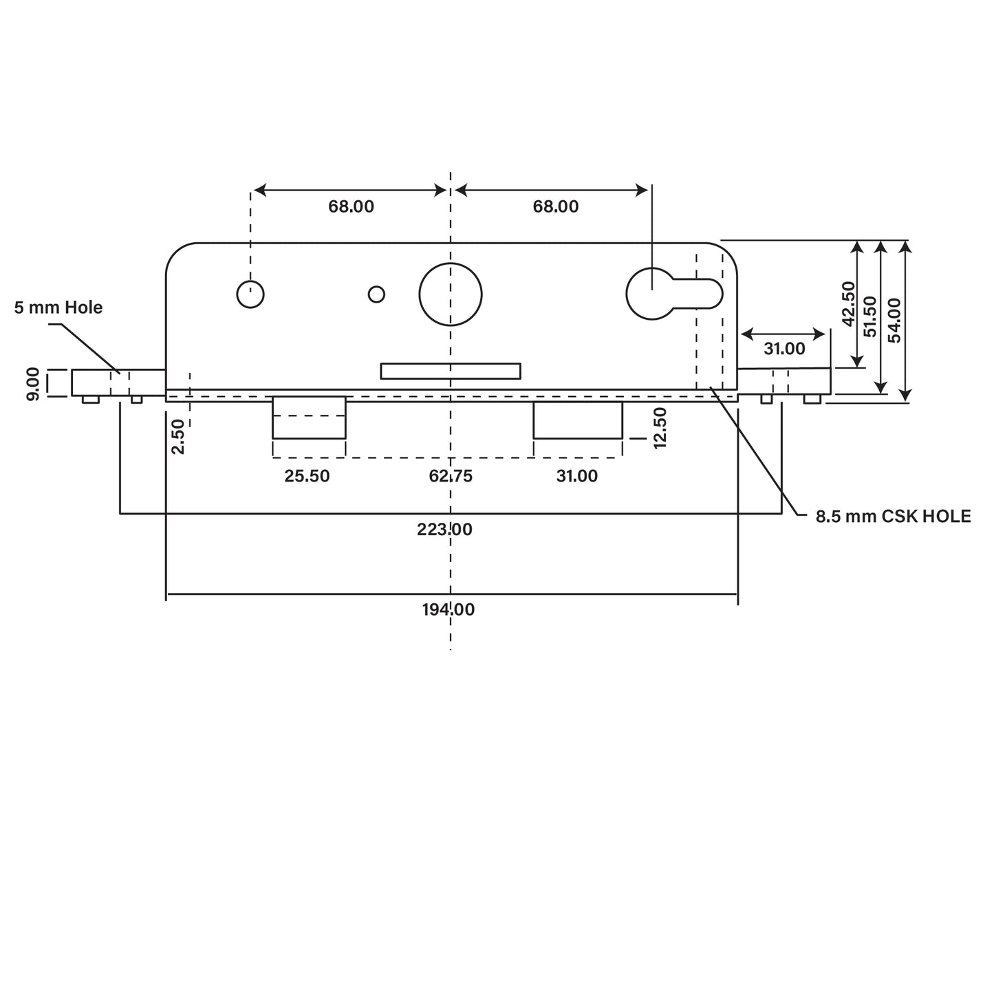 Fullex Centre Lockcase 35x68 Old Style