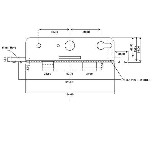 Fullex Centre Lockcase 35x68 Old Style