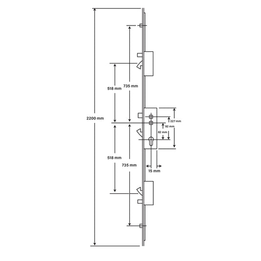 Fullex XL 2 Hook 2 Roller 2 Anti Lift – 1040mm Hook Centres