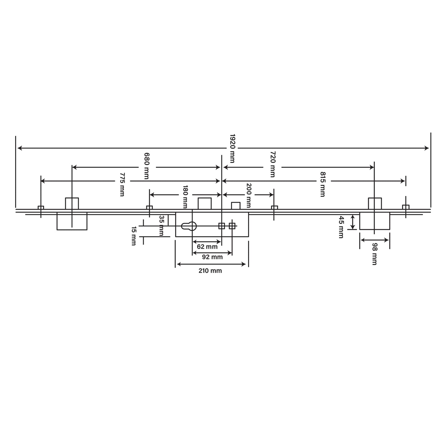 Avocet 2 Deadbolt 4 Roller 35x92 Multipoint Door Lock
