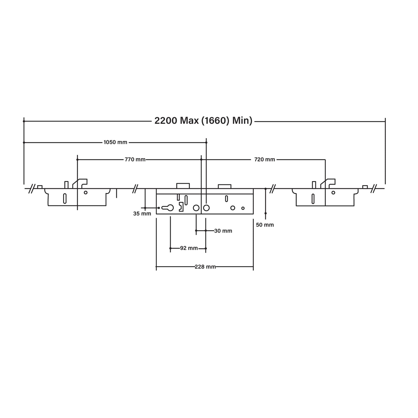 Lockmaster / Mila Master 2 Hook 4 Roller Multipoint Lock