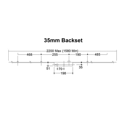 Ferco 4 Roller Latch Only Multipoint Door Lock