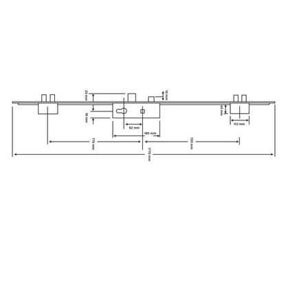 Winkhaus Thunderbolt 5 Deadbolt 45/92 20mm Radius Faceplate